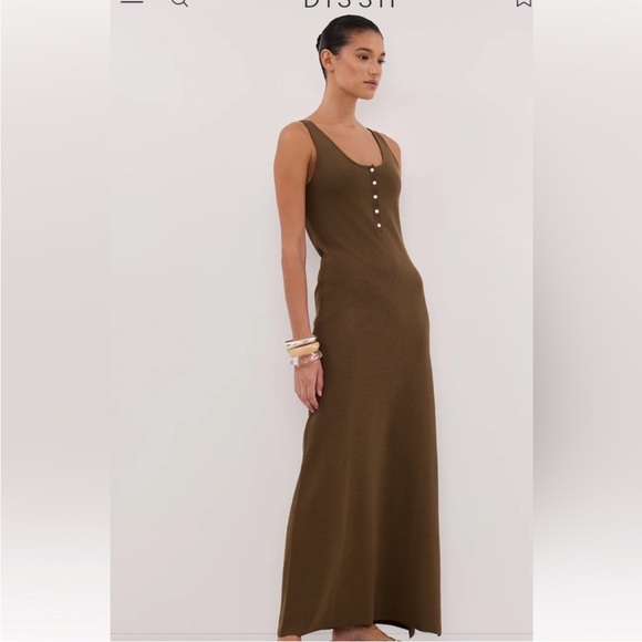 DISSH • Olive sleeveless maxi dress - XS - Picture 3 of 9